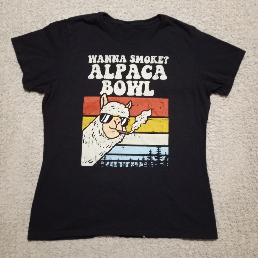 ***Vintage Tee*** Wanna Smoke Alpaca Bowl